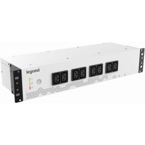 Legrand, 19"" Rack PDU met geïntegreerde UPS-installatie, 800VA - 480W, 1-fase 230V met 8-voudige IEC stekkerdoos voor 19-inch racks/stroomverdelerkasten, overbruggingstijd tot max. 15 minuten,
