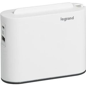 Legrand - Extra platte stekkerdoos met 2 geaarde stopcontacten en USB type A + type C- wit en donkergrijs