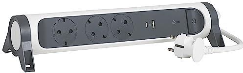 Legrand - Draaibare Stekkerdoos - 3 Stopcontacten - USB-A en USB-C - 1,5 Meter Kabel