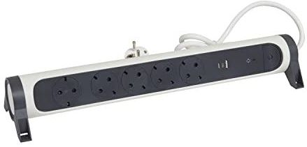 Legrand - Draaibare Stekkerdoos - 5 Stopcontacten - USB-A en USB-C - 1,5 Meter Kabel