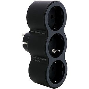 Legrand - 694519 - Adapter - Zwart/Donkergrijs - 3 Stopcontacten 2P+T