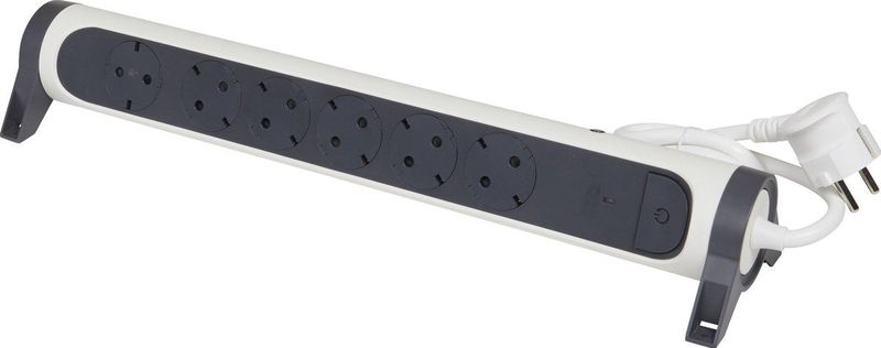 Legrand - Draaibare Stekkerdoos - Zwart - Kunststof - 6 Schuko Stopcontacten