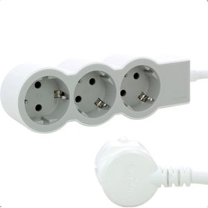 Stekkerdoos - 3-Voudig - Ultra-Wit/Grijs - 1,5 Meter Kabel