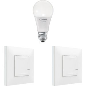 Legrand 199220 - Valena Next uitbreidingspakket met Netatmo: 2 draadloze verlichtingsregelaars + 1 klassieke E27 smart gloeilamp/wit