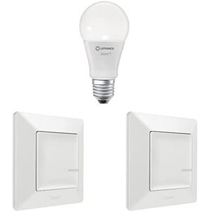 Legrand, Lichtschakelaars + Stopcontacten, Slimme verlichting met Netatmo uitbreidingsset: 2x wandzender UW, gloeilamp Classic 199320