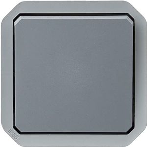 Legrand - Eenvoudige schuiver, waterdicht, plexo 10 A, voor de uitrusting van een behuizing of een draagplaat met grijze afwerking