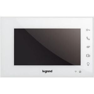 LEGRAND, Easykit 365225 WiFi-video-interface, 7 inch hoogglanzend kleurendisplay, touch-toetsen, smartphone-verbinding, app-bediening, helderheidsinstelling, volumeregeling, kleurweergave