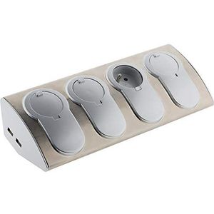 Otio Stekkerdoos voor de keuken, 4 stopcontacten + 2 USB-overspanningsbeveiliging.