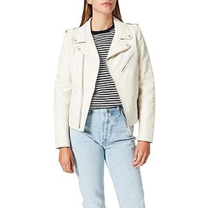 Schott NYC Leren damesjack met lange mouwen, Gebroken Wit, L