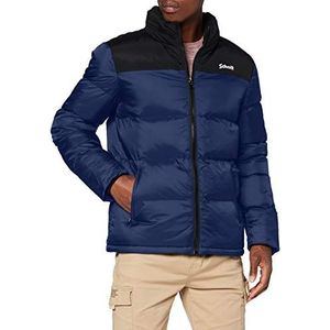 Schott NYC Utah Uniseks donsjack, Blauw (zwart), M
