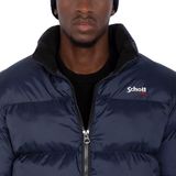 Schott - Idaho - Puffer Winterjas - Navy - 100% Nylon, Hoge Kraag, Warme Vulling
