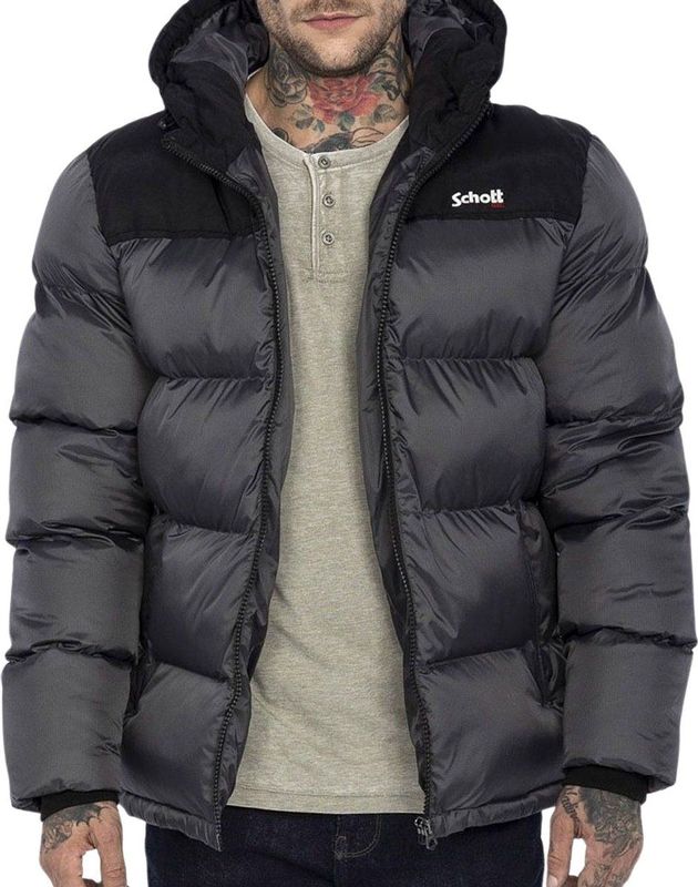 Schott - Utah2 - Puffer Winterjas - Donkergrijs - Heren