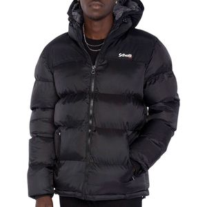 Schott - Utah2 Puffer Winterjas - Zwart - 100% Nylon / 60% Katoen - 40% Nylon