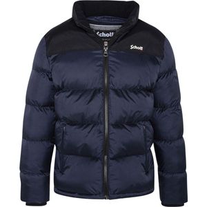 Schott - Utah2 - Puffer Winterjas - Navy - Zwart - 100% Nylon / 60% Katoen - 40% Nylon