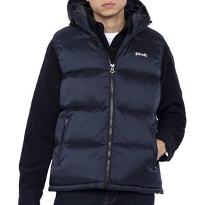 Bodywarmer met kap Idaho 2V SCHOTT. Nylon materiaal. Maten L. Blauw kleur