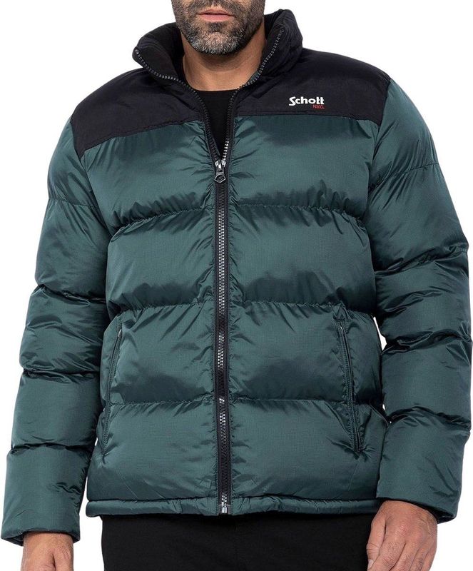 Winterjas - Donkergroen - 100% Nylon / 60% Katoen - Hoge Kraag