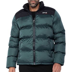 Schott - Utah - Puffer Winterjas - Donkergroen - 100% Nylon, Hoge Kraag, Warme Vulling