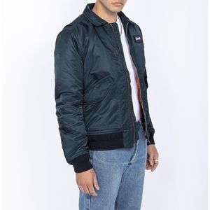 SCHOTT - Bomber Jasje - Marineblauw - Polyamide - Kort