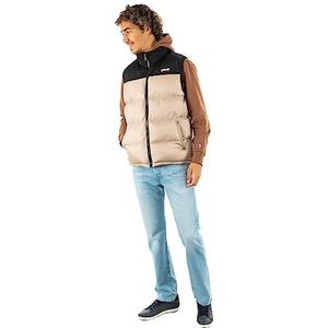 Schott NYC UTAHV donsvest met schouders, Schott, beige, XL voor volwassenen