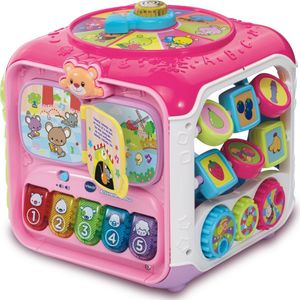 VTech Baby Activiteiten Kubus - Educatief Babyspeelgoed - Dieren, Cijfers en Kleuren - Cadeau - Van 9 tot 36 Maanden - Roze