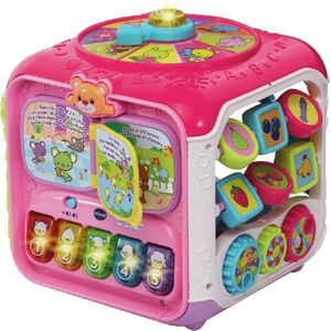 VTech Super Ontdekkingskubus Roze - Interactief Gezelschapsspel voor 9-36 Maanden - 10 Stuks