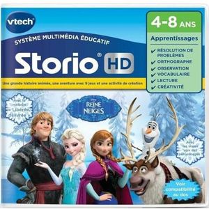 VTech - Storio Disney Frozen HD speelpatroon voor kindertablet met 1 verhaal, 9 spelletjes, 1 avontuur en 1 creatieve activiteit, cadeau voor kinderen van 4 jaar tot 8 jaar - inhoud in het Frans