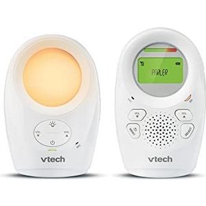 VTech Babyphone Night Light BM1211 Babyfoon Audio Draadloos Nachtlampje Functie Slaapliedjes, Zwart, 1 Units (1 stuk)