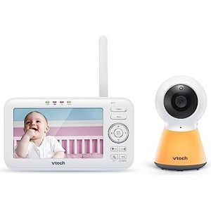 VTech Baby Monitor VM5254 Videobabyfoon met hoge resolutie - helder geluid, LCD-kleurenscherm en nachtzicht - met intercomfunctie, slaapliedjes en nachtlampje