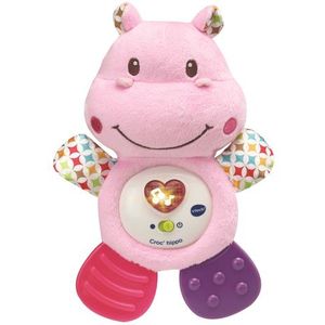 VTech 80-502555 Babyspeelgoed, krokodil nijlpaard, roze, rammelaar, Franse versie