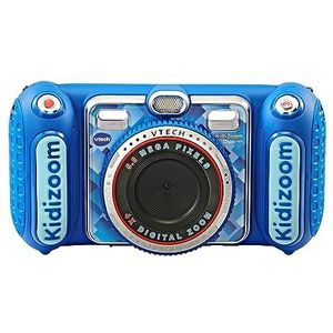 VTech Kidizoom Duo DX Blauw, camera voor kinderen met +75 filters, foto en video, dubbele camera voor en achter, schokbestendige behuizing, Italiaanse taal, batterijen inbegrepen, 3-12 jaar