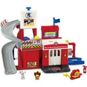 VTech Blus & Race Brandweerkazerne - Educatief Kinder Speelgoed Auto - Incl. Bram Brandweerwagen - Cadeau - Brandweer Speelgoed 1 Jaar