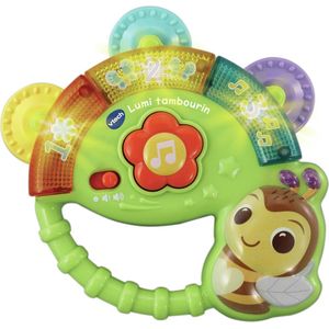 VTech - Lumi Tamboerijn, muziekinstrument voor baby's, interactief tamboerijnrammelaar, fijn motorisch spel, muziekspeelgoed, cadeau voor baby's vanaf 3 maanden - inhoud in het Frans