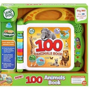 LeapFrog 100 dierenboek, babyboek met geluiden en kleuren voor sensory play, educatief speelgoed voor kinderen, Preschool Bilingual Learning Games voor jongens en meisjes, leeftijd 18 maanden, 1, 2, 3
