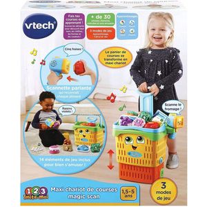 VTech - Maxi boodschappentrolley Magic Scan, kinderen - 18 maanden/5 jaar - Franse versie