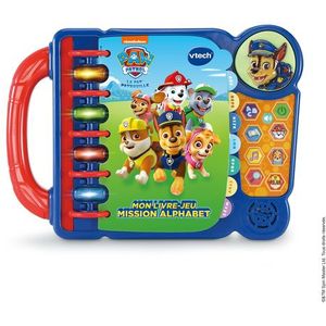 VTech - Paw Patrol, mijn speelboek met alfabetmissie, educatieve spelletjes, geluids- en muziekboek, Paw Patrol-speelgoed, cadeau voor kinderen van 3 jaar tot 7 jaar - inhoud in het Frans
