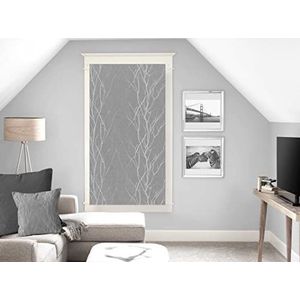 Soleil d'ocre Liane Vitrage, polyester, grijs, 60 x 160 cm