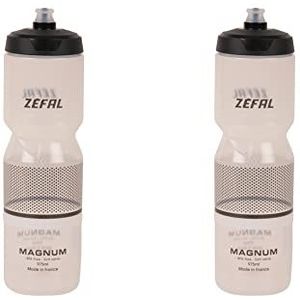 Zefal Magnum Drinkfles voor fiets, grote inhoud, drinkfles voor fiets/mountainbike en sport, herbruikbaar, BPA-vrij, waterjerrycan met zacht schroefdeksel, gemaakt in Frankrijk, zwart (transparant), 975 ml