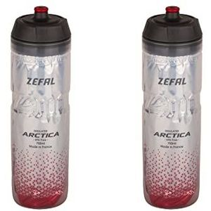 ZEFAL Arctica 75 - Set van twee bidons, 750 ml, geïsoleerde fietsfles, geurloos en waterdicht, sportfles, BPA-vrij, zilver/rood