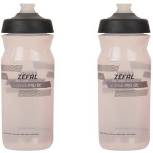 ZEFAL Pack Sense Pro 65 Lot de 2 bouteilles de vélo étanches de qualité supérieure Gris transparent 650 ml