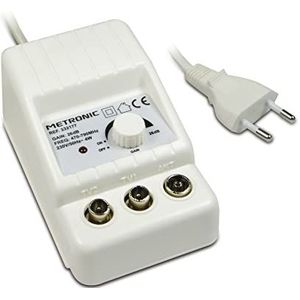 Metronic - 332177 - TV-antenneversterker - Wit - 26 dB - 2 Uitgangen
