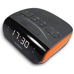 Metronic - 477034 - Wekkerradio - Grijs/Oranje - AM/FM-tuner