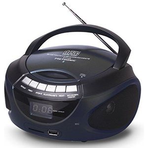 Metronic 477124 draagbare cd/ mp3-radio, met bluetooth, zwart