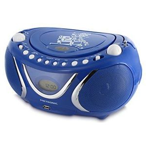 Metronic 477132 Radio/CD-/MP3-speler, vierkant, met USB-poort, donkerblauw