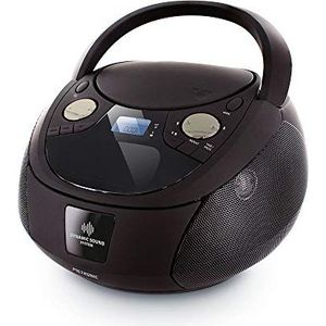 METRONIC 477139 Dynamic Sound MP3 Bluetooth CD-speler met USB-poort en audio-ingang, hoofdtelefoonuitgang, tijdweergave, wekfunctie