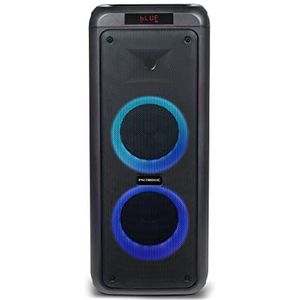 Metronic 477182 Draagbare Bluetooth-luidspreker, krachtig, 600 W, party, XL, ledlamp, USB, MicroSD, 2 ingangen voor Micro, AUX-IN, afstandsbediening, draaggreep, micro-inbegrepen, zwart