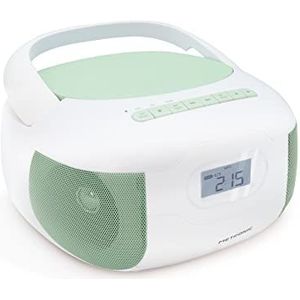 Metronic Mady, draagbare cd-speler, bluetooth, MP3, met USB-poort, micro-SD-kaartspeler, cd-radio, groen, 477186