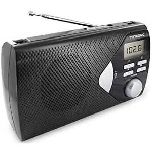 Metronic 477205 draagbare radio (AM/FM) met wekfunctie, zwart