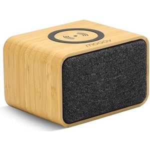 Mooov 477352 draagbare bamboe Bluetooth-luidspreker met inductie-oplader voor smartphone