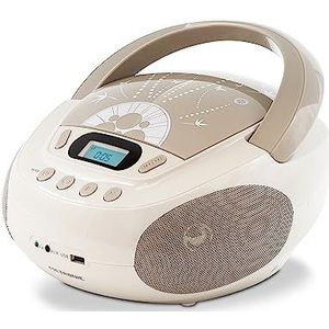 METRONIC CD-speler voor kinderen, MP3, zacht, grijs, met USB-poort, voeding of batterijen, grijstinten