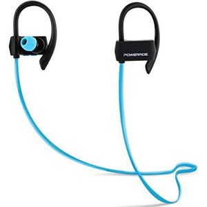 Powerade 480022 Bluetooth Sport In-Ear hoofdtelefoon, handsfree, met microfoon, zweetbestendig, bereik tot 5 uur, zwart/blauw